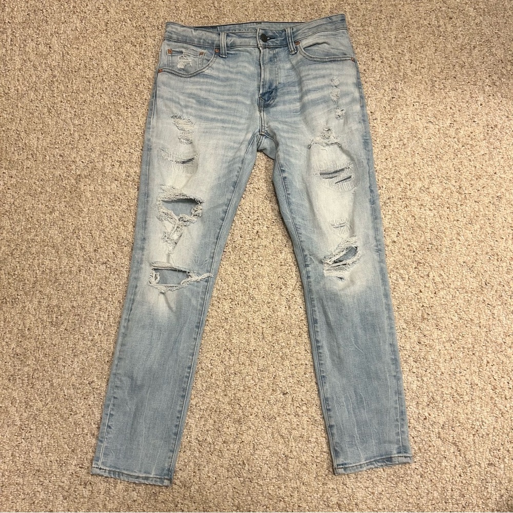 American Eagle Airflex+ Temp Tech Athletic Skinny Distressed Jeans Size 31 x 30